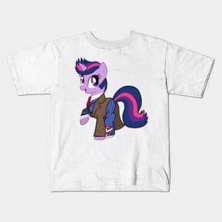 Twilight Sparkle as the 10th Doctor Kids T-Shirt